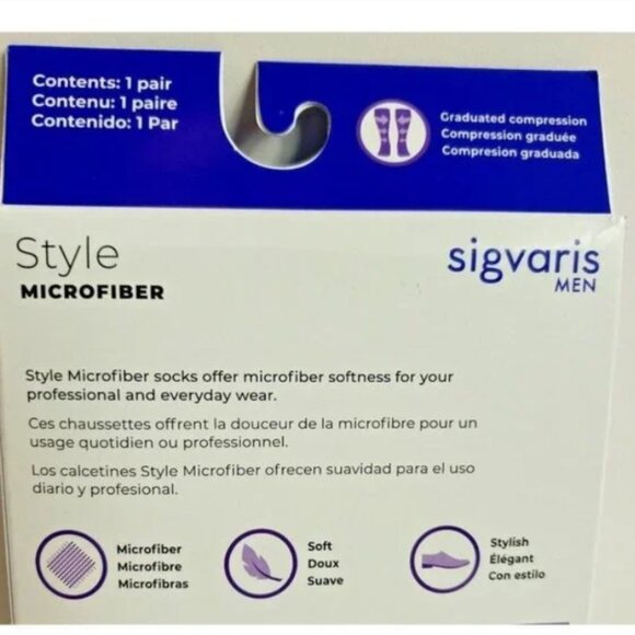 2 Pait Sigvaris Men's Tan Compression Socks / Stockings Size LS 20-30 MMHg New - Picture 5 of 5